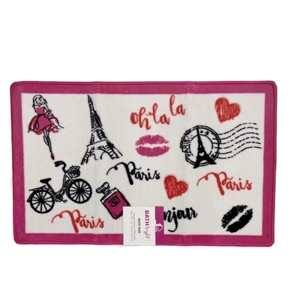 Paris Kiss Eiffel Tower Material Shower Curtain Parisian 72 In X 72 In